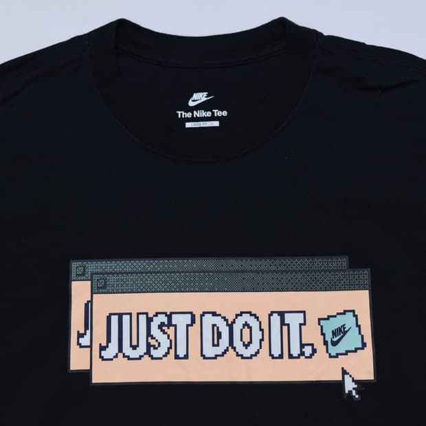 나이키 Just Do It 블랙 그래픽 반팔 티셔츠 XL