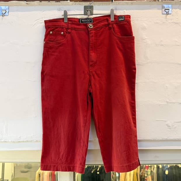 Versace 베르사체 진스 빈티지 데님 숏 팬츠 레드 32