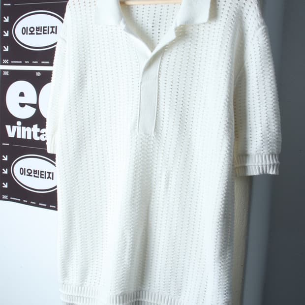 (L-2XL) 메종미네드 반팔 카라 티셔츠 오버사이즈 니트-H36736