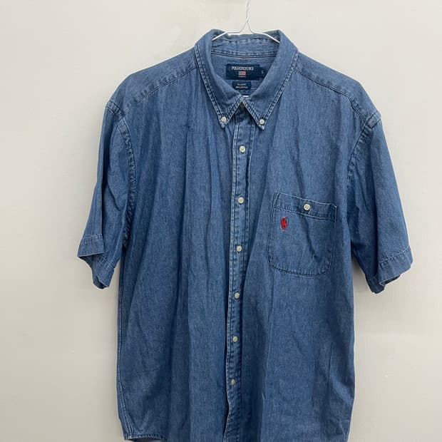 POLOGROUND 데님 반팔 셔츠 L