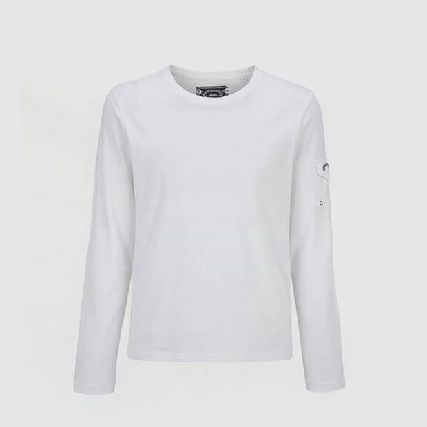 배드블러드 바이퍼 포켓 롱 슬리브 티셔츠 화이트