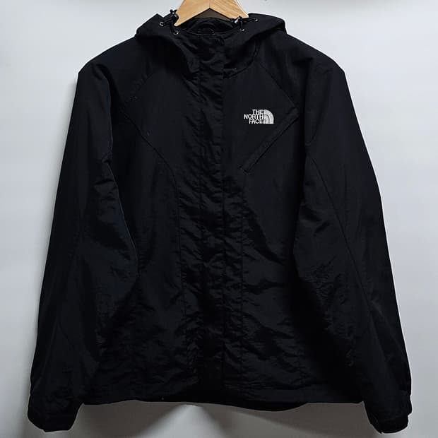 노스페이스 여성 바람막이 블랙 후드 자켓 XL