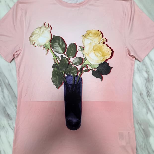 아크네스튜디오 로즈 프린트 반팔티