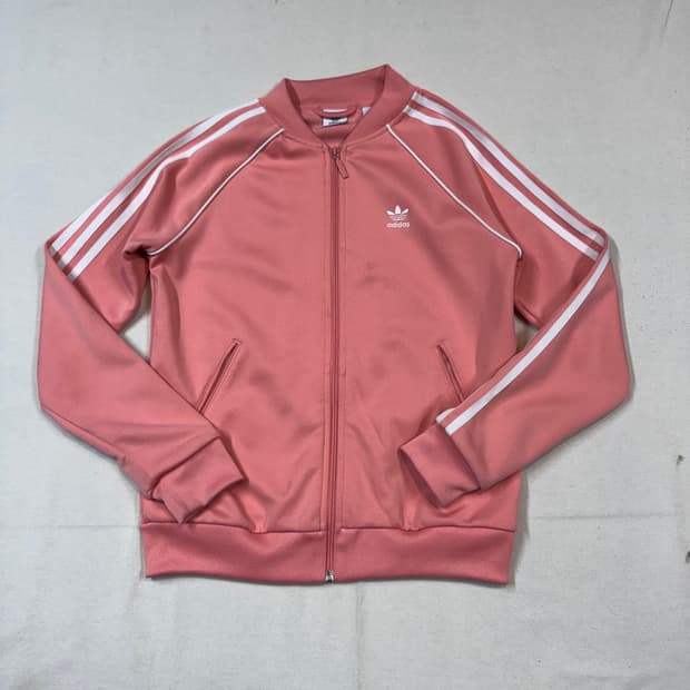 S) 아디다스 파이어버드 핑크 삼선 져지 트랙탑 집업