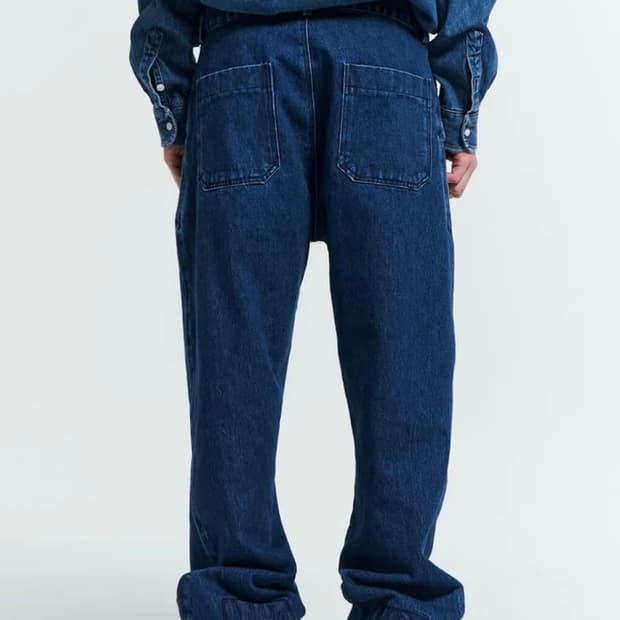 (S)플라스틱 프로덕트 MPa CALF LOGO 데님팬츠