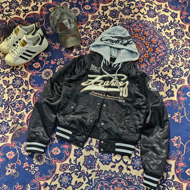 EVERLAST USA 00's 센터 빅 자수 레터링 스타디움 자켓