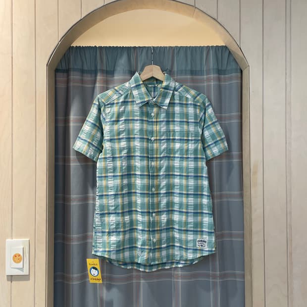 일본빈티지 반팔체크셔츠 