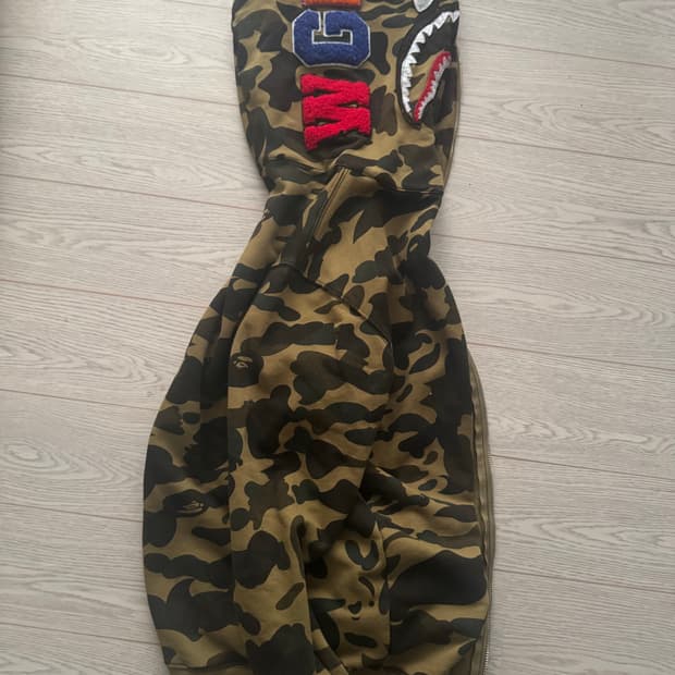 베이프 녹계 후드집업 L