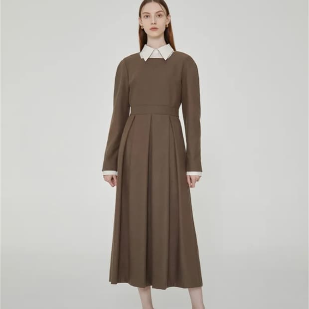 시티브리즈 플리츠 롱 원피스