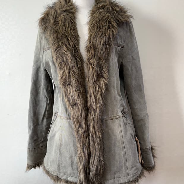 빈티지 페이크퍼 코튼 자켓