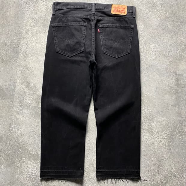 [32-33] Levi's 505 리바이스 흑청 컷오프 크롭 데님팬츠