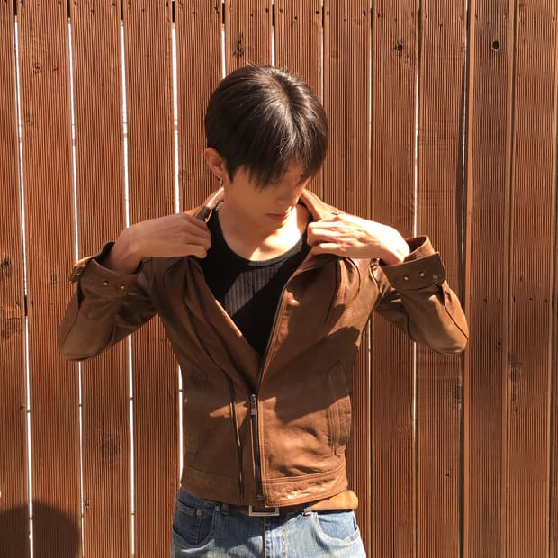 Brown leather jacket