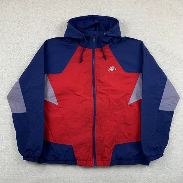 나이키 헤리티지 로고 우븐 배색 바람막이 자켓 