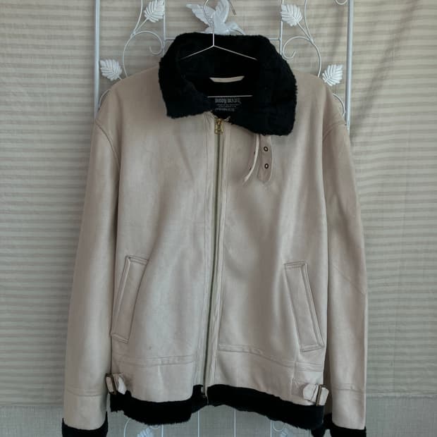 빈티지 아이보리 퍼 무스탕 y2k 스트릿 갸루 펑키 일본빈티지W-541 