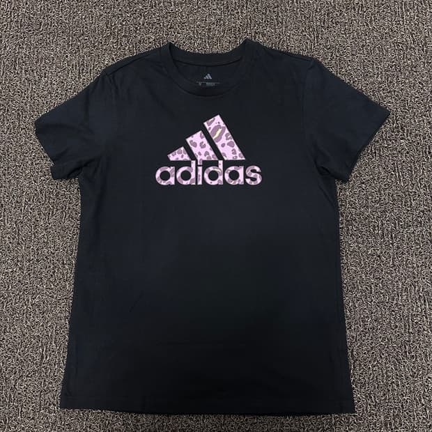 아디다스 호피 로고 프린팅 여성 반팔티셔츠 블랙 M