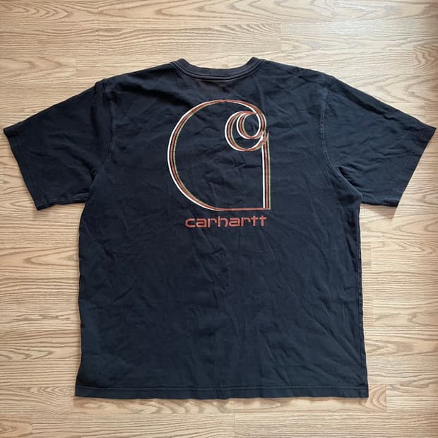 [CARHARTT] 칼하트 백 프린팅 로고 반팔티