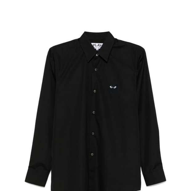 꼼데가르송플레이 Heart-patch poplin shirt, 블랙계열,