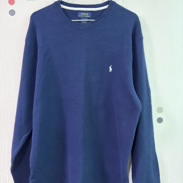 폴로 랄프로렌 와플 롱슬리브 네이비