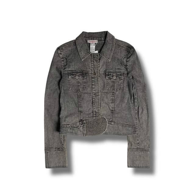 Chrisitan lacroix  레더 레터링 데님 자켓