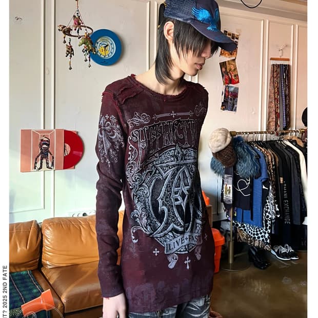 Old Affliction Gothic Knit long-Sleeve