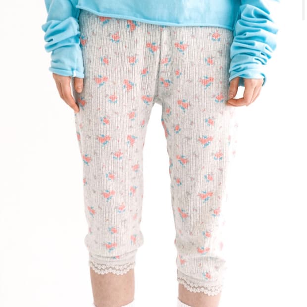 샵페어리 플라워 패턴 아일렛 레깅스 멜란지 (새상품,택x)