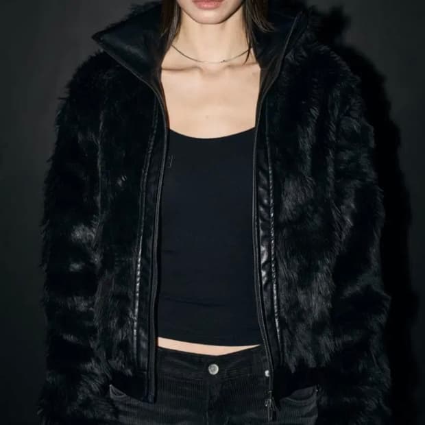 보헤미안서울 하이넥 투웨이 퍼자켓 블랙