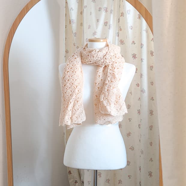 피치 뜨개 머플러