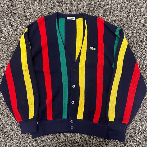 라코스테 스트라이프 울 가디건 100(L)