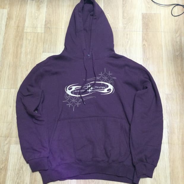 버건디 후드티 L