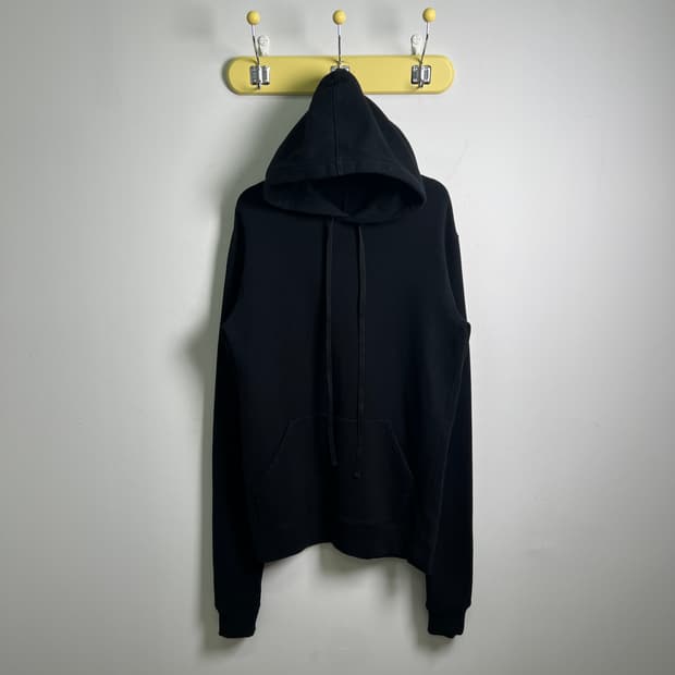 언라벨 프로젝트 블랙 롱 스트링 오버핏 후드티 M