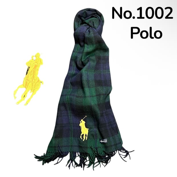 폴로 랄프로렌 빅포니 초록색 체크 머플러 목도리