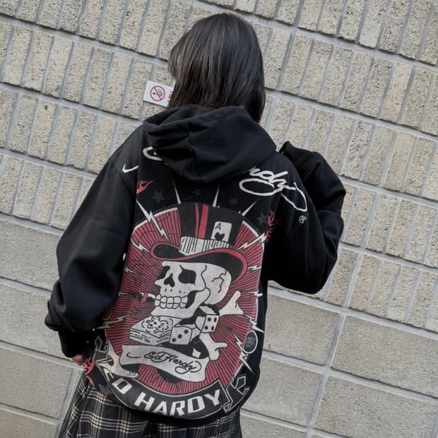 에드하디 올드스쿨 아트워크 후드집업