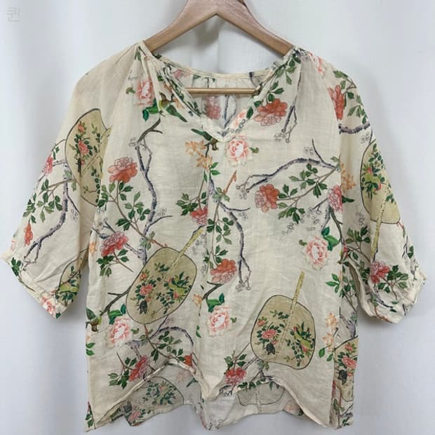 생활한복 여자 린넨100% 편한 티셔츠 FREE