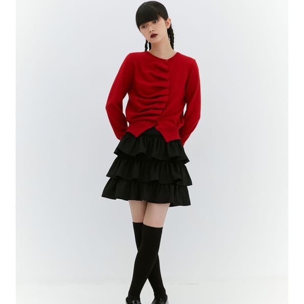 버뮬라 ruffle mini skirt (black)