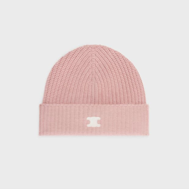 거의새것 셀린느 트리오페 로고 캐시미어 비니 핑크