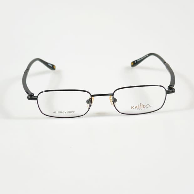 90s KALEIDO 블랙 슬림 스퀘어 메탈 빈티지 안경