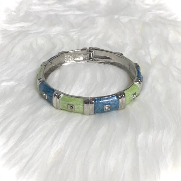 빈티지 페어리 오리엔탈 민트 그린 뱅글 팔찌