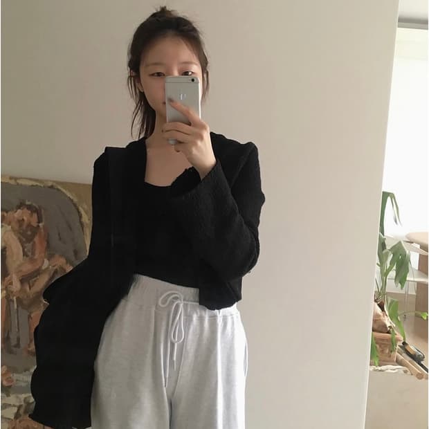 매니매니모드 bol 볼레로 니트 가디건 블랙