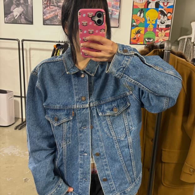 리바이스 오렌지텝 청자켓