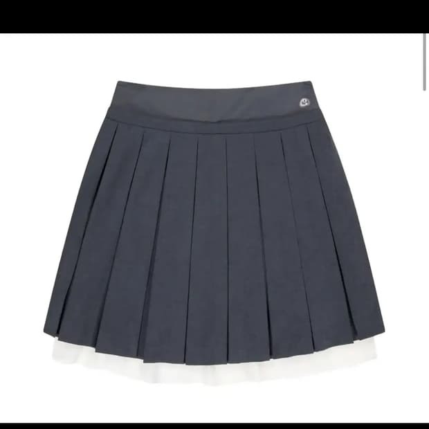 코이세이오 더블 웨이스트 플리츠 스커트 그레이