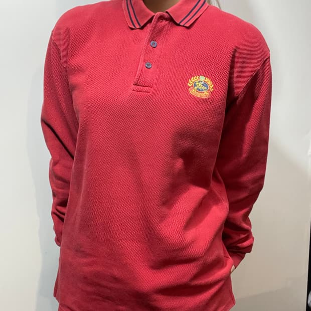 버버리 긴팔 폴로 셔츠 레드