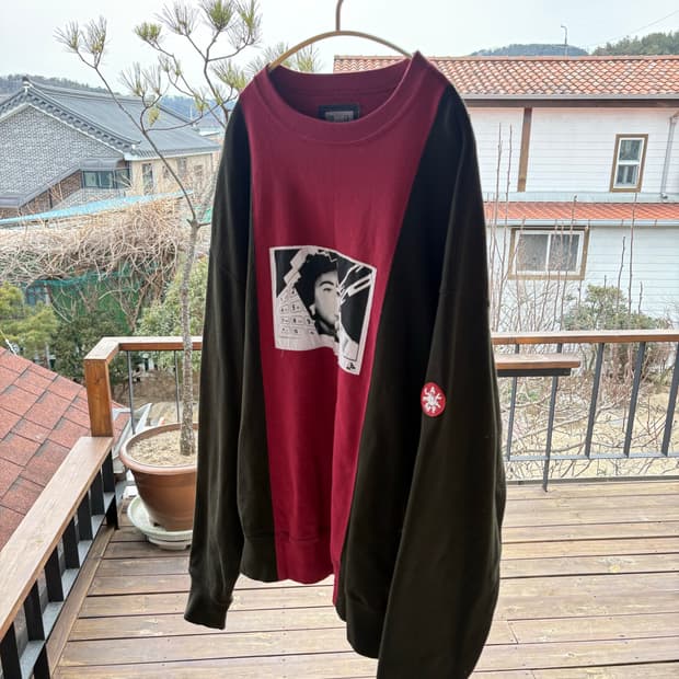 카브엠트 패널드 투톤 크루넥 레드 블랙 24ss (L)