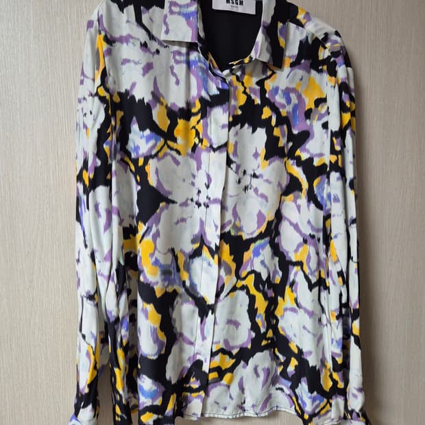 MSGM 실크 블라우스 실크100 패턴 셔츠블라우스
