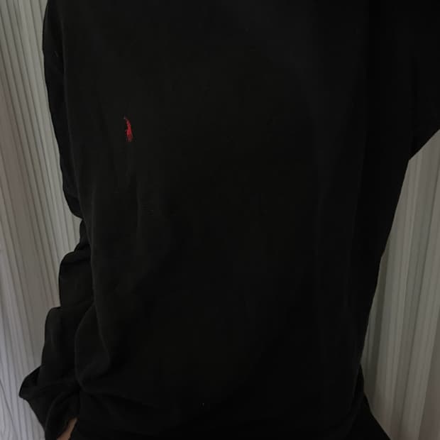 폴로 랄프로렌 블랙 와플 롱슬리브 XL
