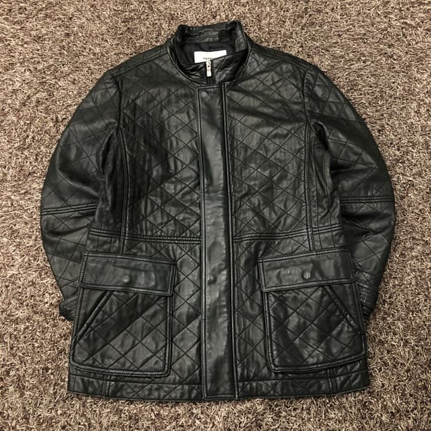 레노마 양가죽 퀄팅 레더 가죽 자켓