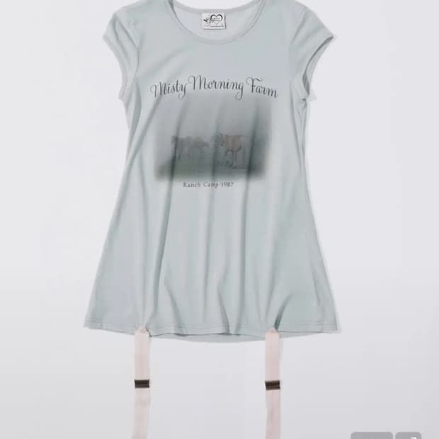 스컬프터 ranch lingerie tee 란제리티 미스티 블루