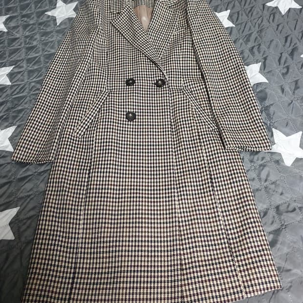 HONTTO 슬림핏 트위드 안감실크 울혼방 코트 (M)