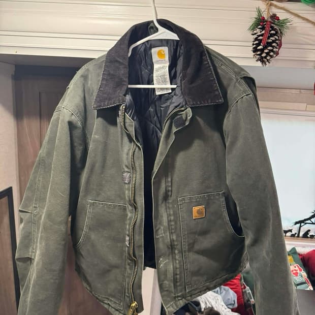 칼하트 J22 캔버스 자켓 모스 그린