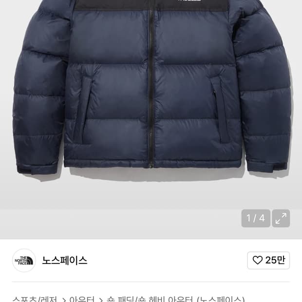 노스페이스 에코 눕시 1996 네이비 xl