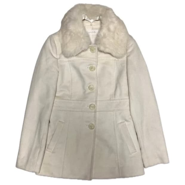 화이트 퍼 미디 코트 세실맥비깔 달천깔